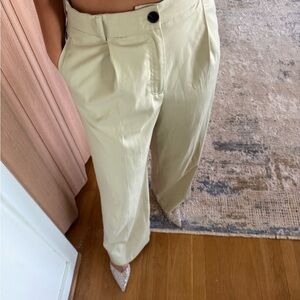 Source Unknown Green-Cream High-Waisted Trousers